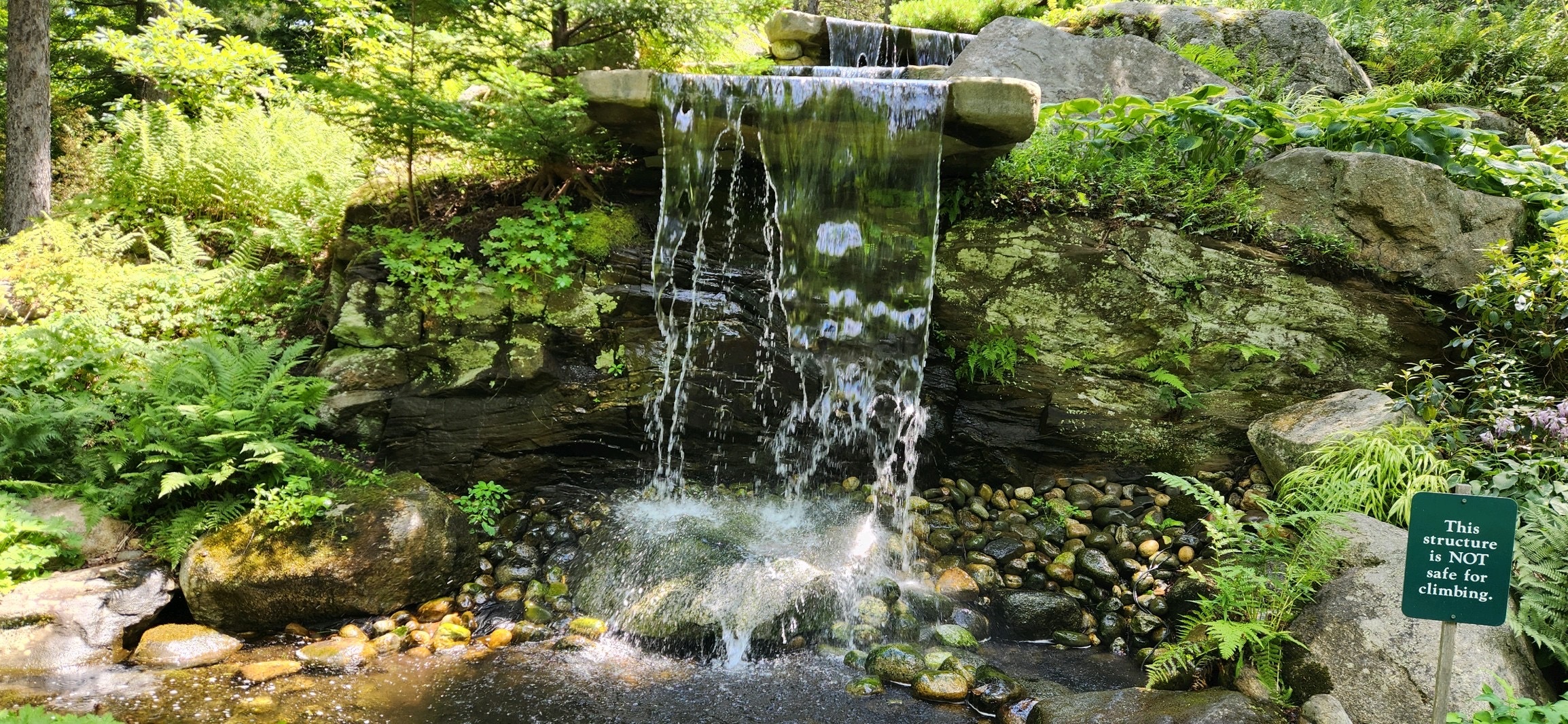 A waterfall at Coastal Maine Botanical Gardens